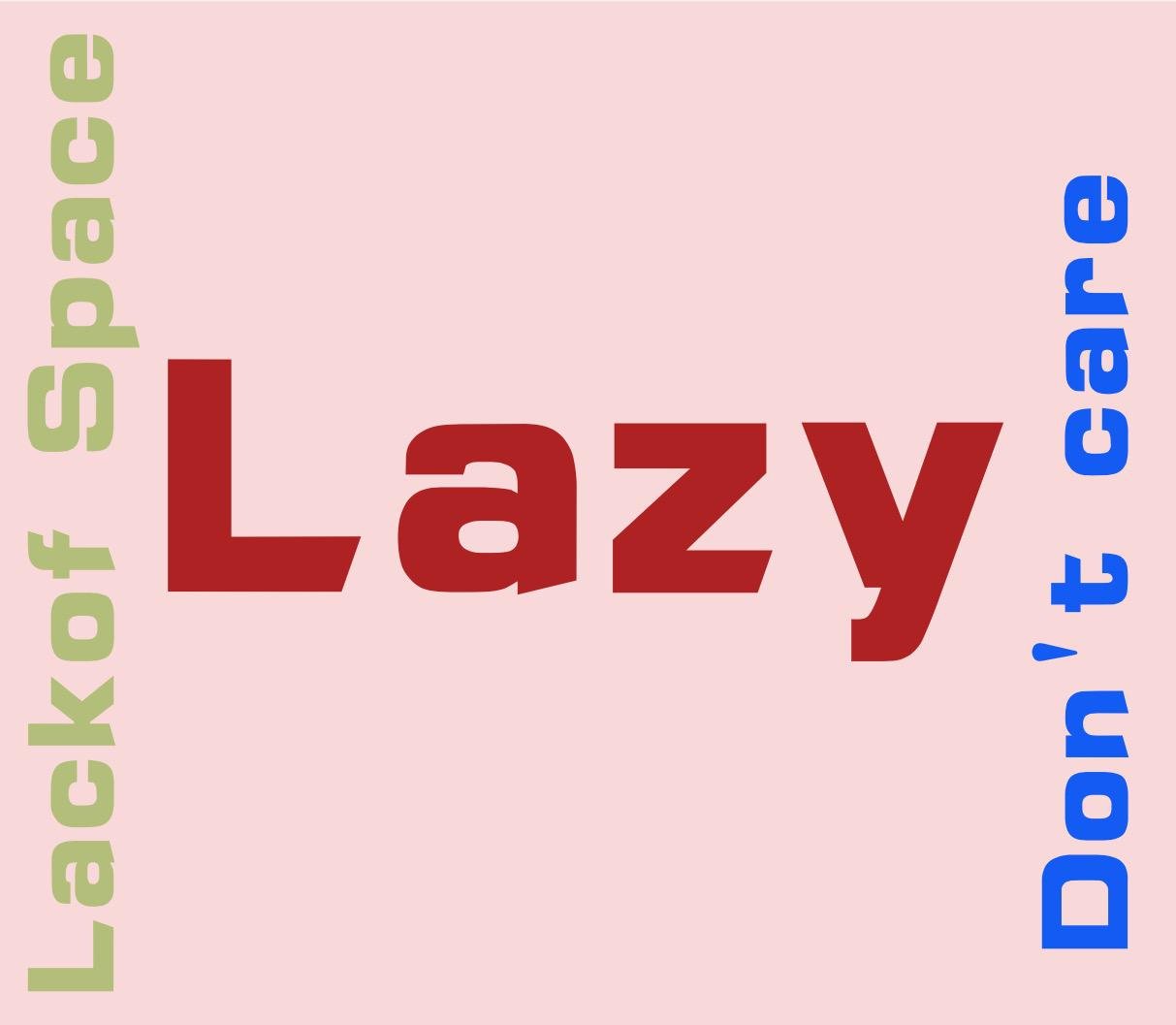 词云图,文字云图,Lazy,Lackof Space,Don't care