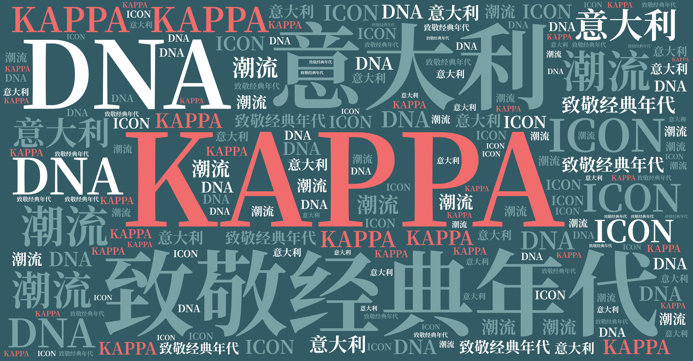 词云图,文字云图,KAPPA,意大利,致敬经典年代,DNA,ICON,潮流,,,,